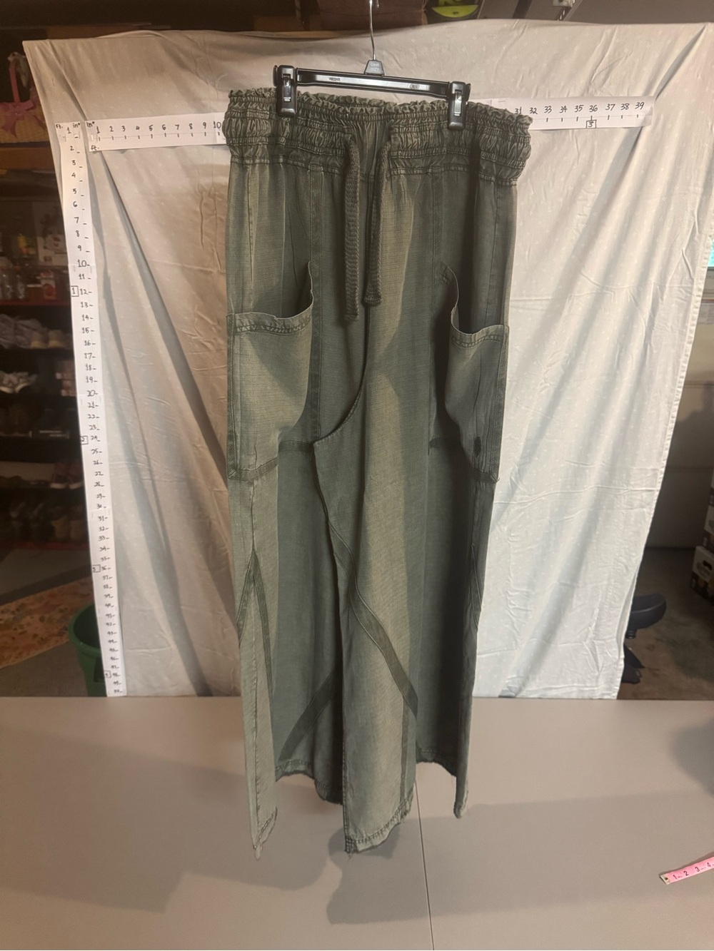 FP Movement by Free People Olive Green Wide-Leg Utility Pants